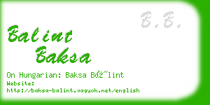 balint baksa business card